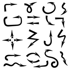 Arrows. Black flat icons collection