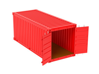 Shipping freight container. Red open container