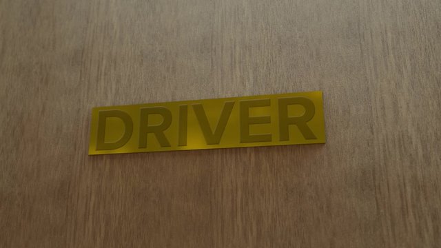 golden door sign Driver. enter to room