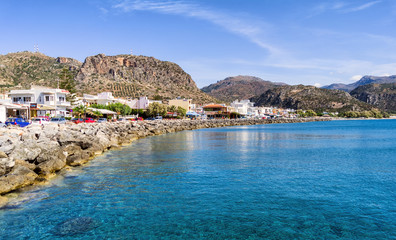 Paleochora streets and building in Crete island, Greece