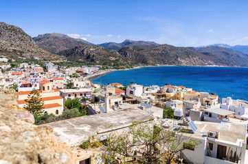 Fototapeta na wymiar Paleochora streets and building in Crete island, Greece