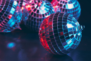 disco ball on black background