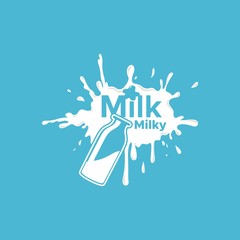 milk milky logo design unique