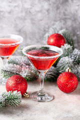 Christmas festive cocktail red martini