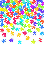 Business brainteaser jigsaw puzzle rainbow colors 