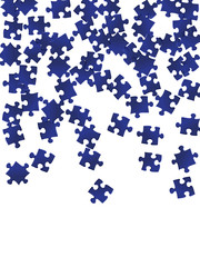 Game enigma jigsaw puzzle dark blue pieces vector 