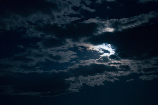 Real night sky with the moon