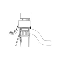 Kids Playground Line art - coloring page, line art illustration for children