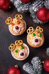 Christmas cupcake in shape of deer or bear