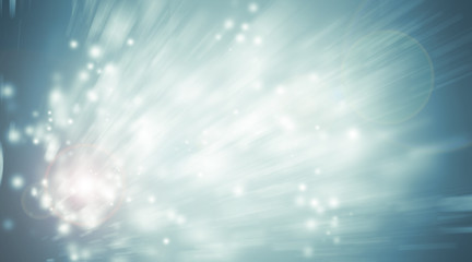 white bokeh blur background / Circle light on blue background / abstract light background