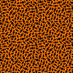 Seamless pattern with sweets. Halloween holiday background. Trick or treat wallpaper. Candy silhouettes. Kids print