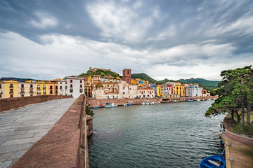 Bosa, colourful town in Sardinia, Italy.