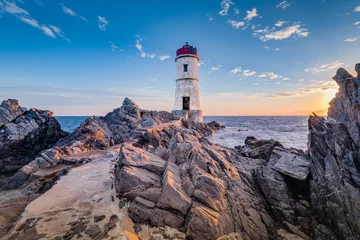 Foto auf Acrylglas Capo Ferro lighthouse in Sardinia, Italy. © Anibal Trejo