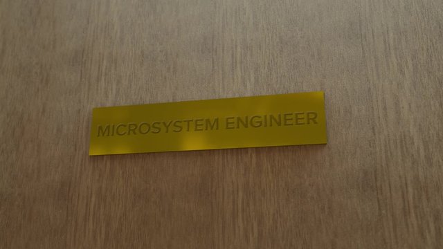golden door sign Microsystem engineer. enter to room