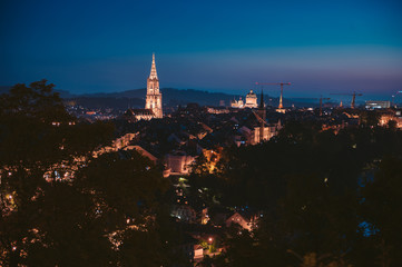 night capture of the historic city of Bern, Switzerland