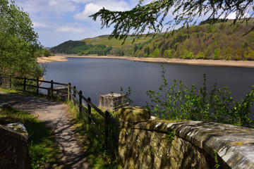 Upper Derwent reservoir View upstream from the dam wall