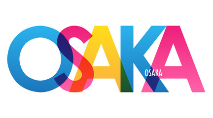 Naklejka premium OSAKA kolorowy wektor typografia transparent