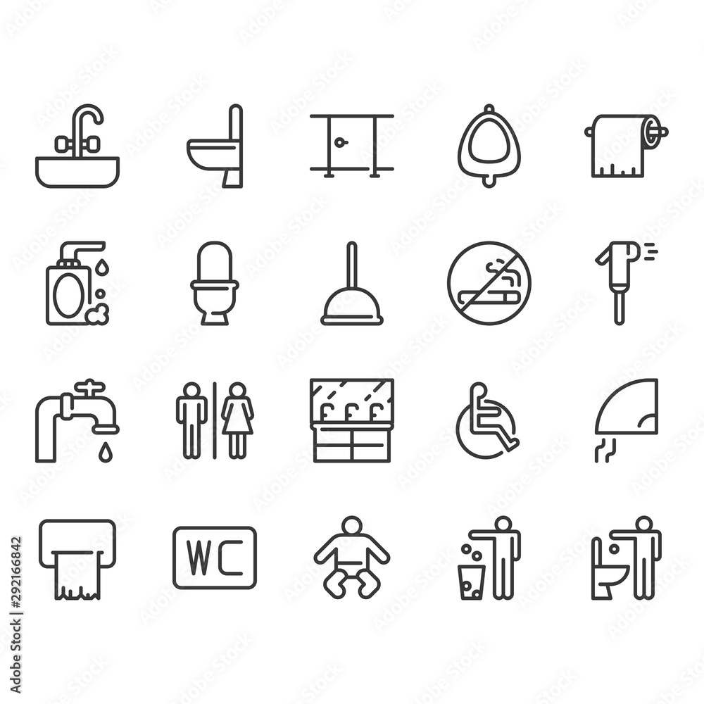 Wall mural Restroom icon set.Vector illustration