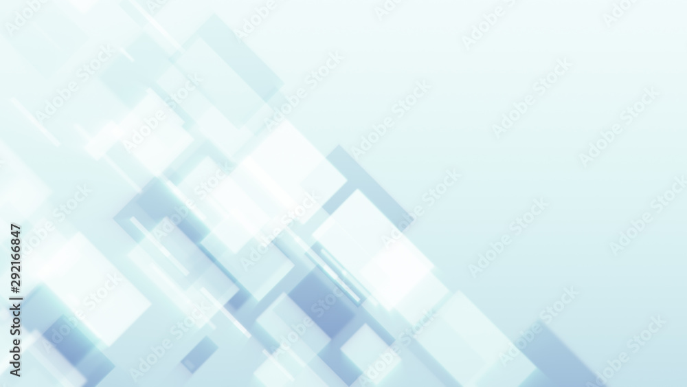 Poster light abstract background with square particles in clean shiny space. corporate template for busines
