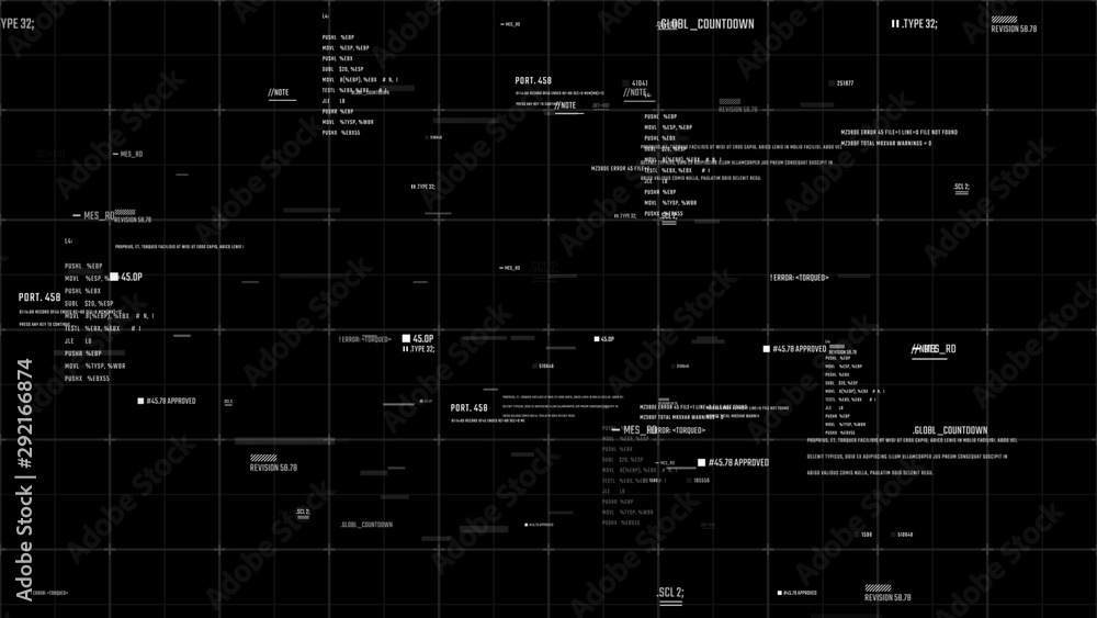 Poster hud abstract background with information on a screen. program code in a cyberspace.