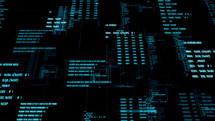 Abstract background of coding process. Futuristic interface of script programming.