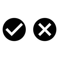 Obraz premium check mark icon , Cross mark vector illustration. symbol for web site Computer and mobile vector.