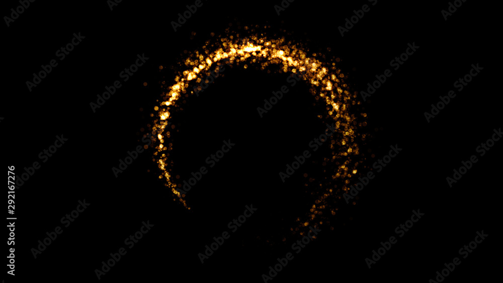Poster abstract meteor for countdown. glamour background with golden particles. winner border for victory c