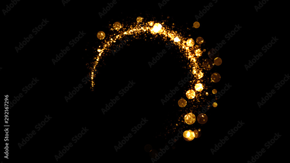 Poster golden meteor tail. frame for celebration countdown. exclusive border for special element. abstract 