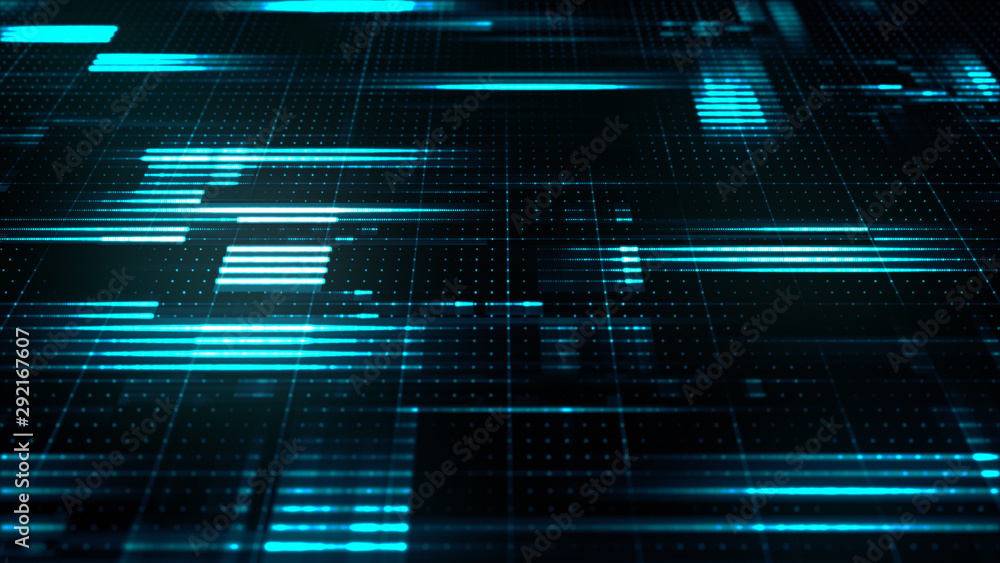 Poster abstract innovation background with digital flow in a cyber space.
