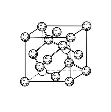 Vector image of a crystal lattice of a diamond