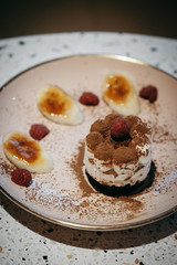cake with cream and banana