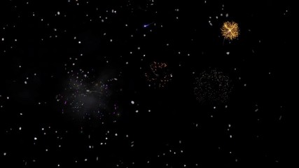 Happy New Year celebration with fireworks 