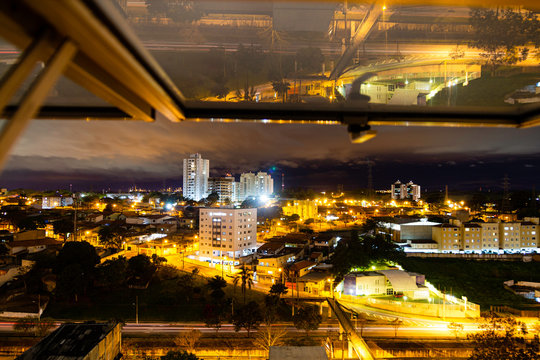 Night view of the city of Sao Jose dos.Campos, Sao Paulo, Brazil.