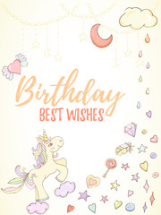 Happy Birthday unicorn card