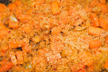 Roasted vegetables carrots and onions