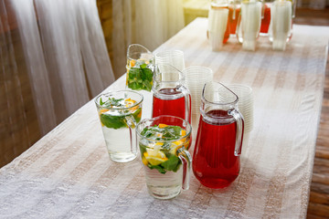 jug of lemonade at the summer festival