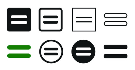 Flat Equal Icon Set Symbol Illustration – Vector