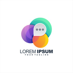awesome gradient chat logo design