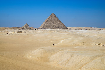 Fototapeta na wymiar Mikerinos pyramid complex at the Giza Plateau, near Cairo, Egypt