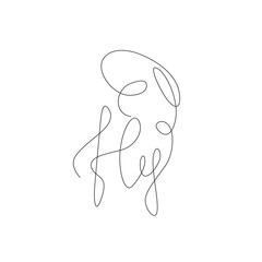 Fly inscription with a butterfly continuous line drawing, hand lettering small tattoo, print for clothes, emblem or logo design, one single line on a white background, isolated vector illustration.