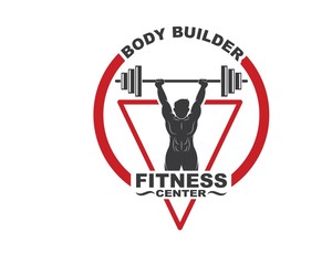 Bodybuilder fitness gym icon logo badge vector illustration
