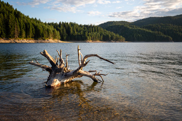 sunset over the lake