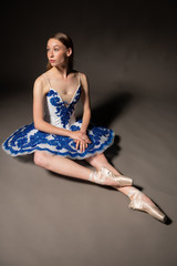 Ballerina in blue and white © Harris Shiffman