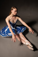 Ballerina in blue and white © Harris Shiffman