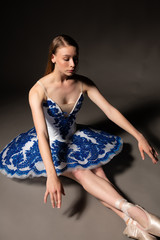 Ballerina in blue and white © Harris Shiffman