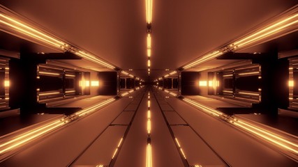 Fototapeta na wymiar dark futuristic space tunnel corridor 3d rendering wallpaper background