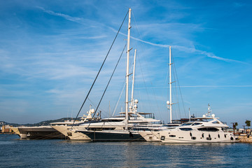 Big boats in the port of Ibiza