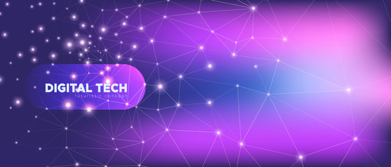 Magic Technology Abstract. 3d Big Data. Dark 