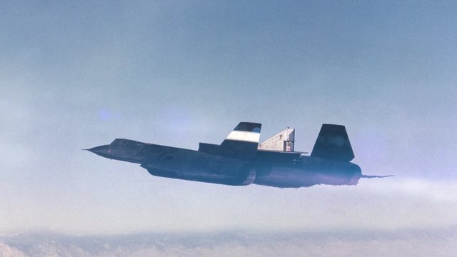 Impressive 3d rendering profile of a two jet engine supersonic military airplane leaving smoke trails and flying high in the mountains in cold winter in seamless loop. 