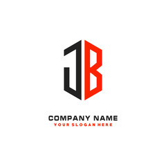 JB Letter Logo Hexagonal Design, initial logo for business,